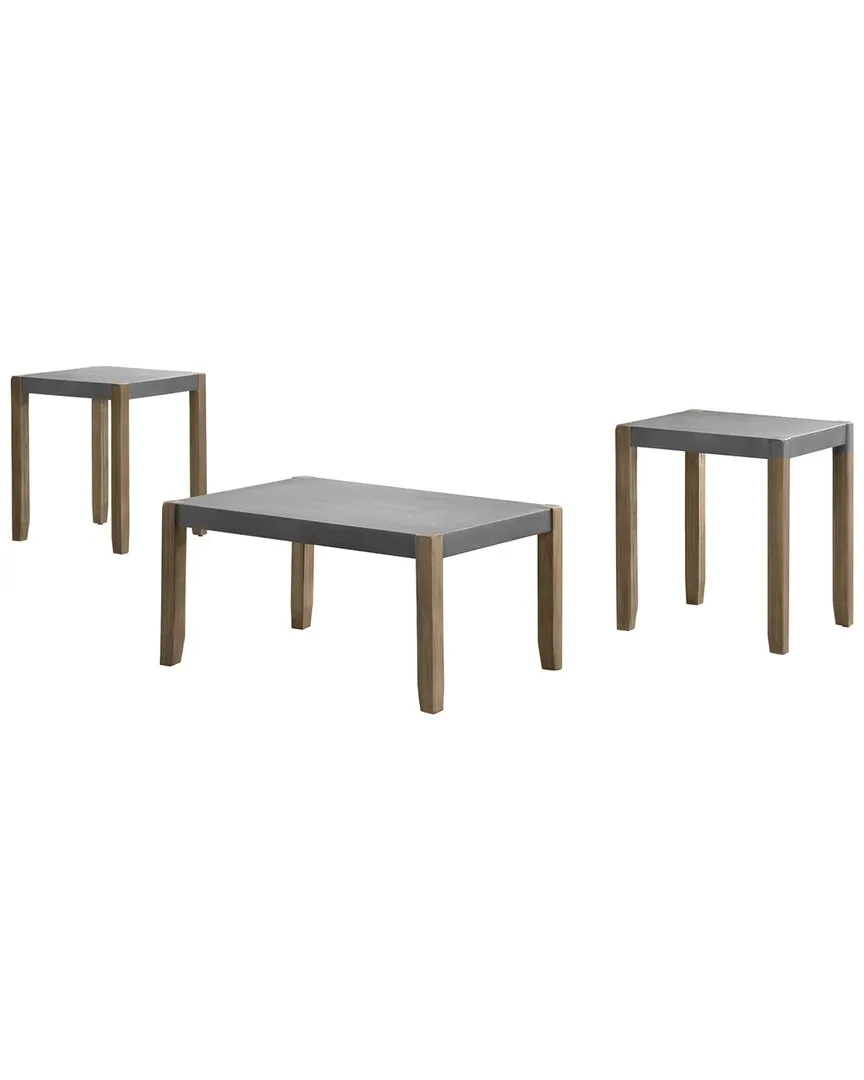 Newport 3-Piece Coffee Table Set - Concrete Grey, Faux Concrete