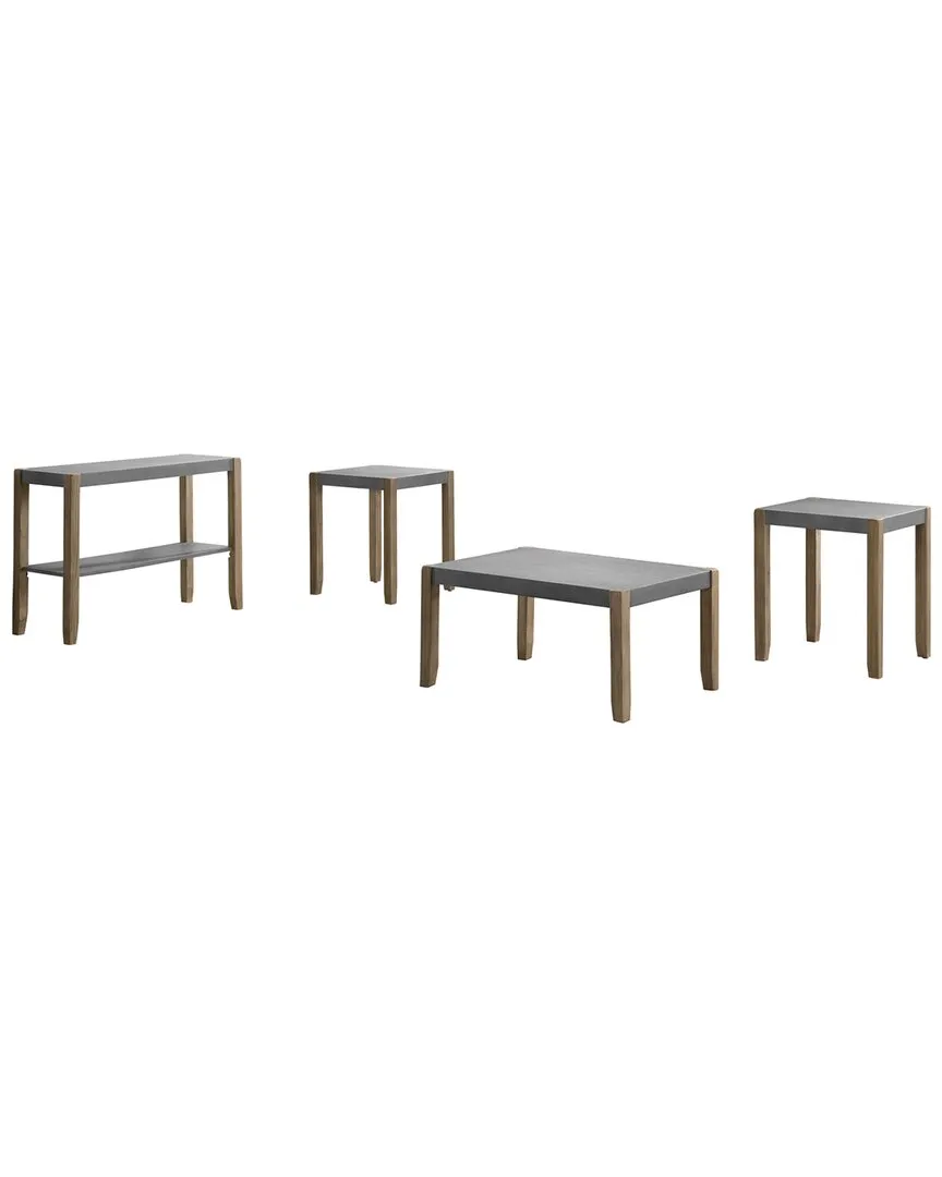 Newport 4-Piece Living Room Set - Concrete Grey, Faux Concrete