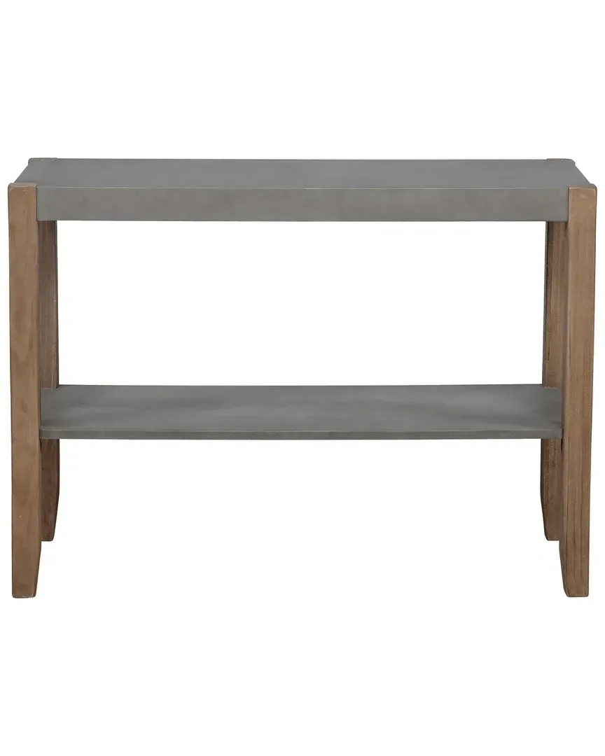 Newport Console Table with Shelf - Concrete Grey, Wood