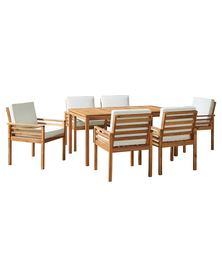 Okemo 7-Piece Outdoor Dining Set - Natural, Acacia Wood