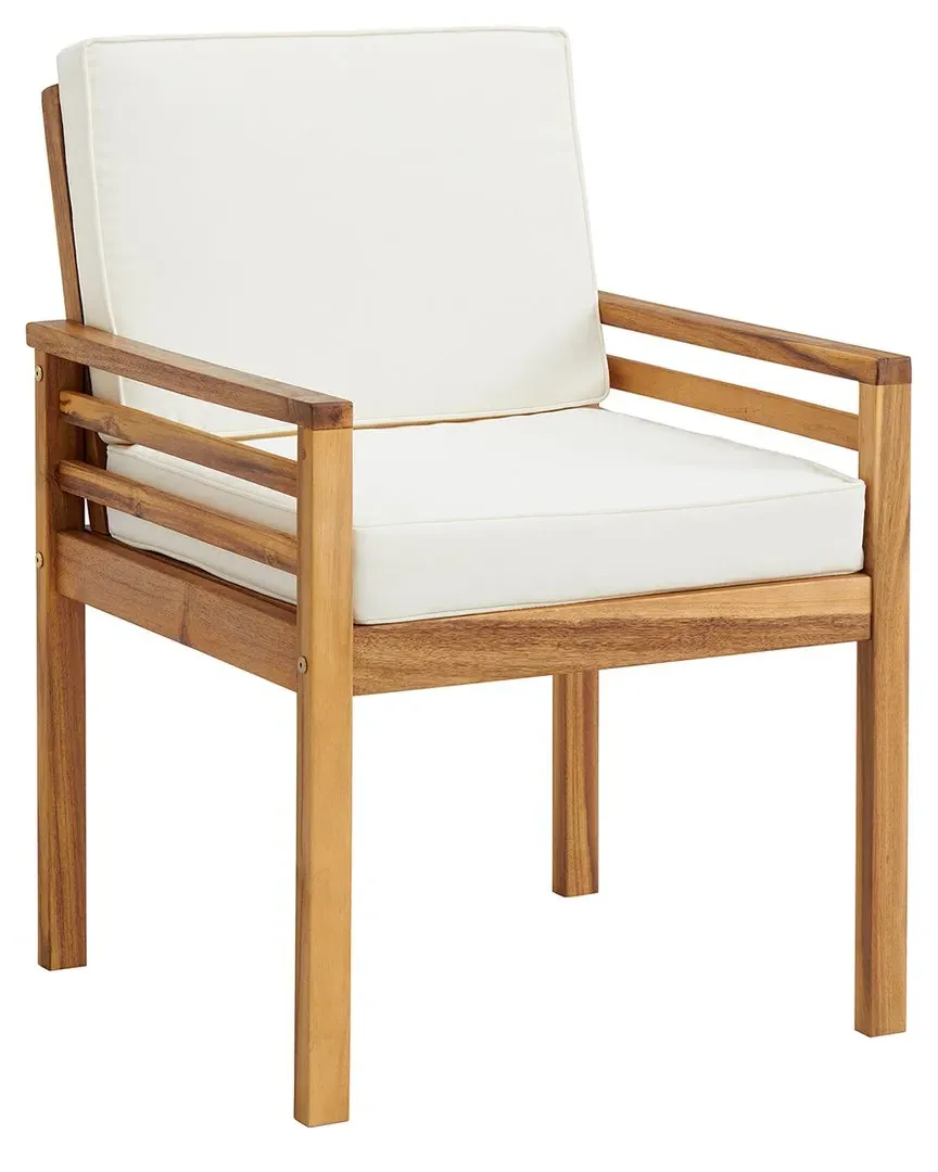 Okemo Acacia Outdoor Dining Chair with Cushion - Natural image