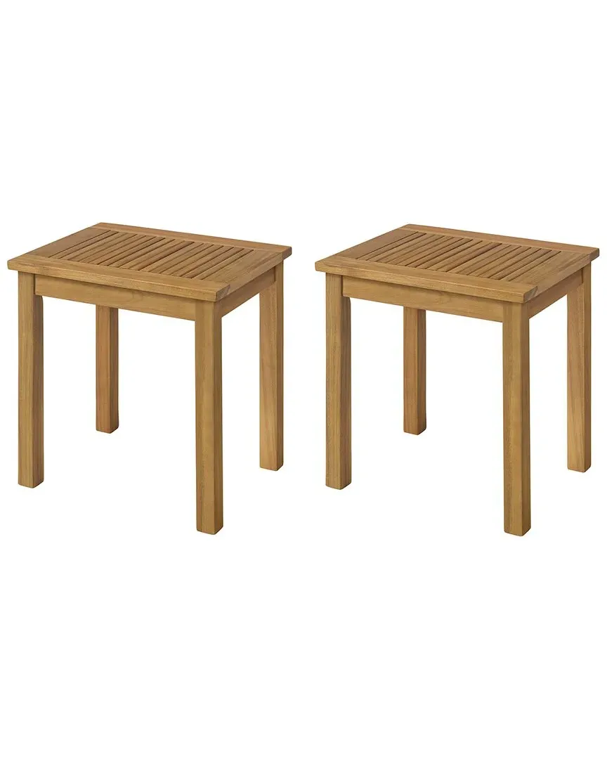 Okemo Set of 2 Rectangular Side Tables - Natural, Acacia Wood image