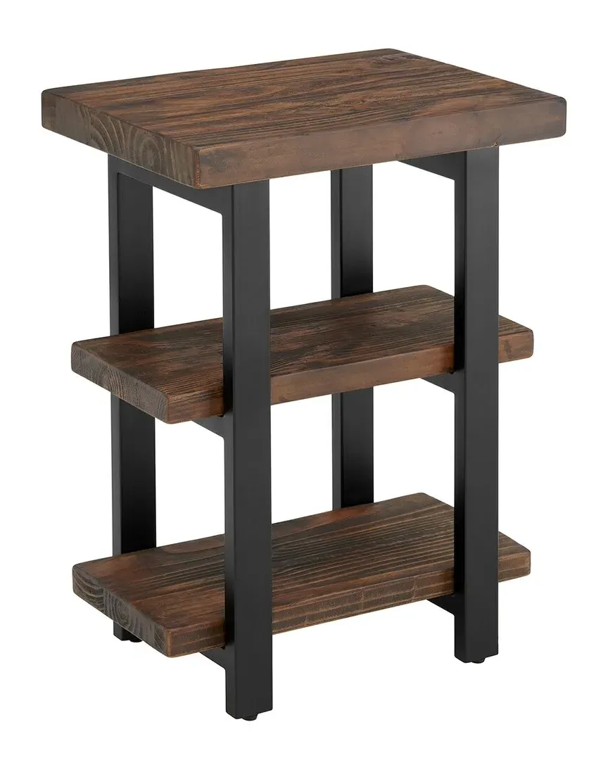 Pomona 2-Shelf End Table - Natural, Pine Wood
