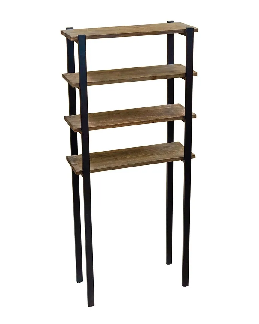 Pomona Over Toilet 4-Shelf Bath Storage - Natural, Pine Wood image