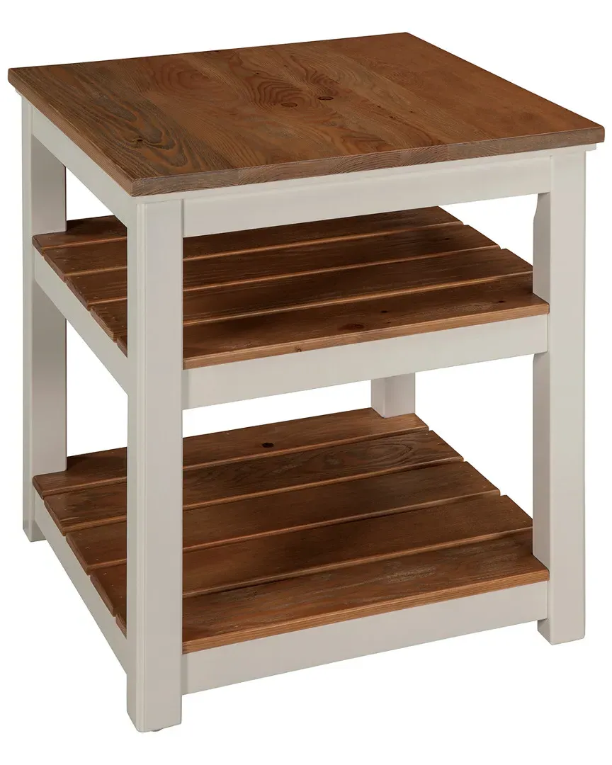 Savannah 2 Shelf End Table - Ivory, Pine