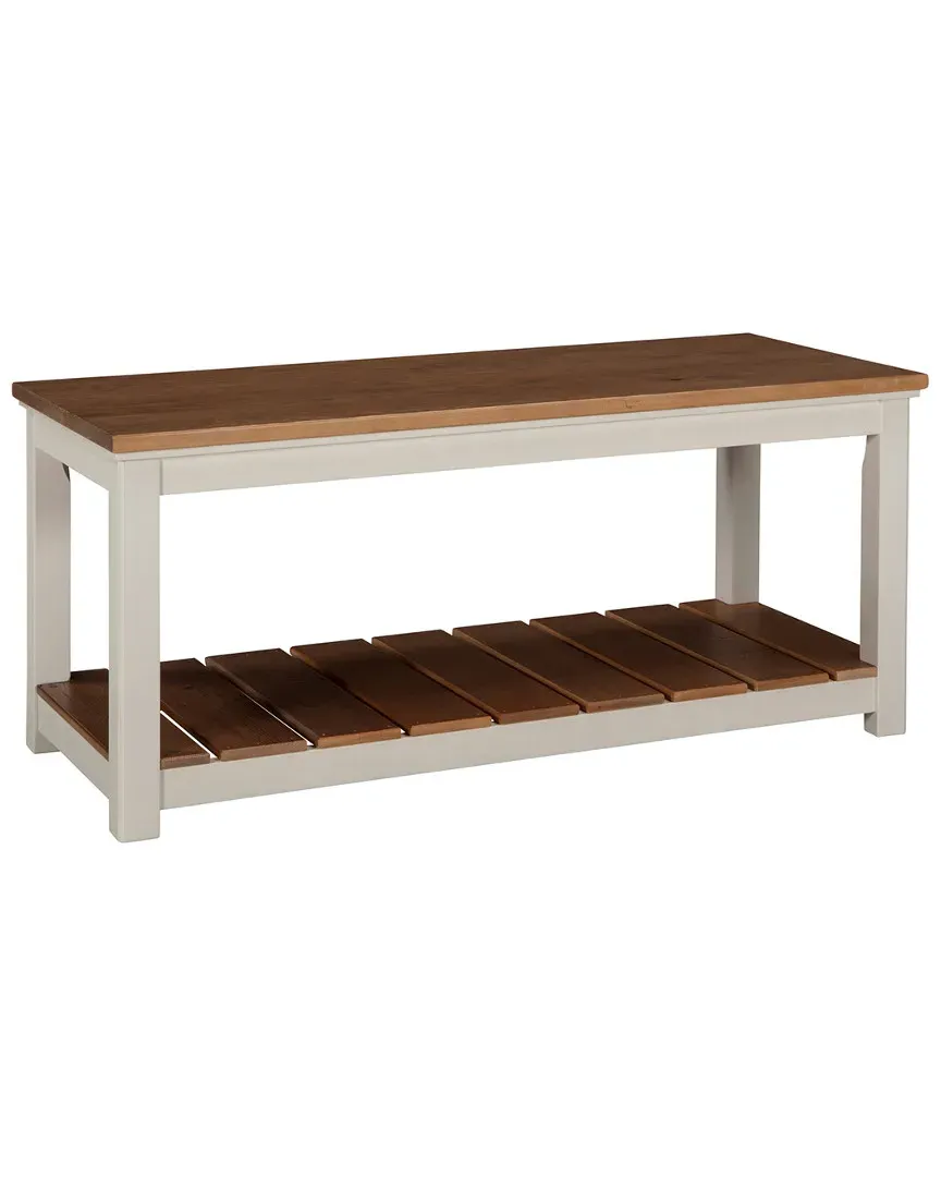 Savannah Bench with Shelf - Ivory, Pine image