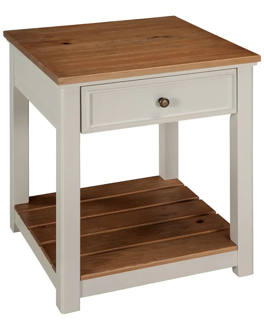 Savannah End Table with Drawer - Ivory, Pine image