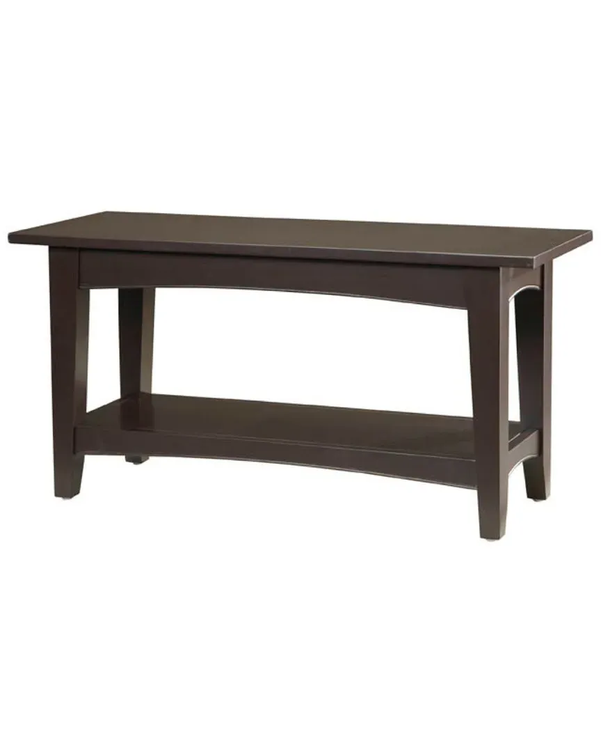 Shaker Cottage Bench with Shelf - Chocolate
