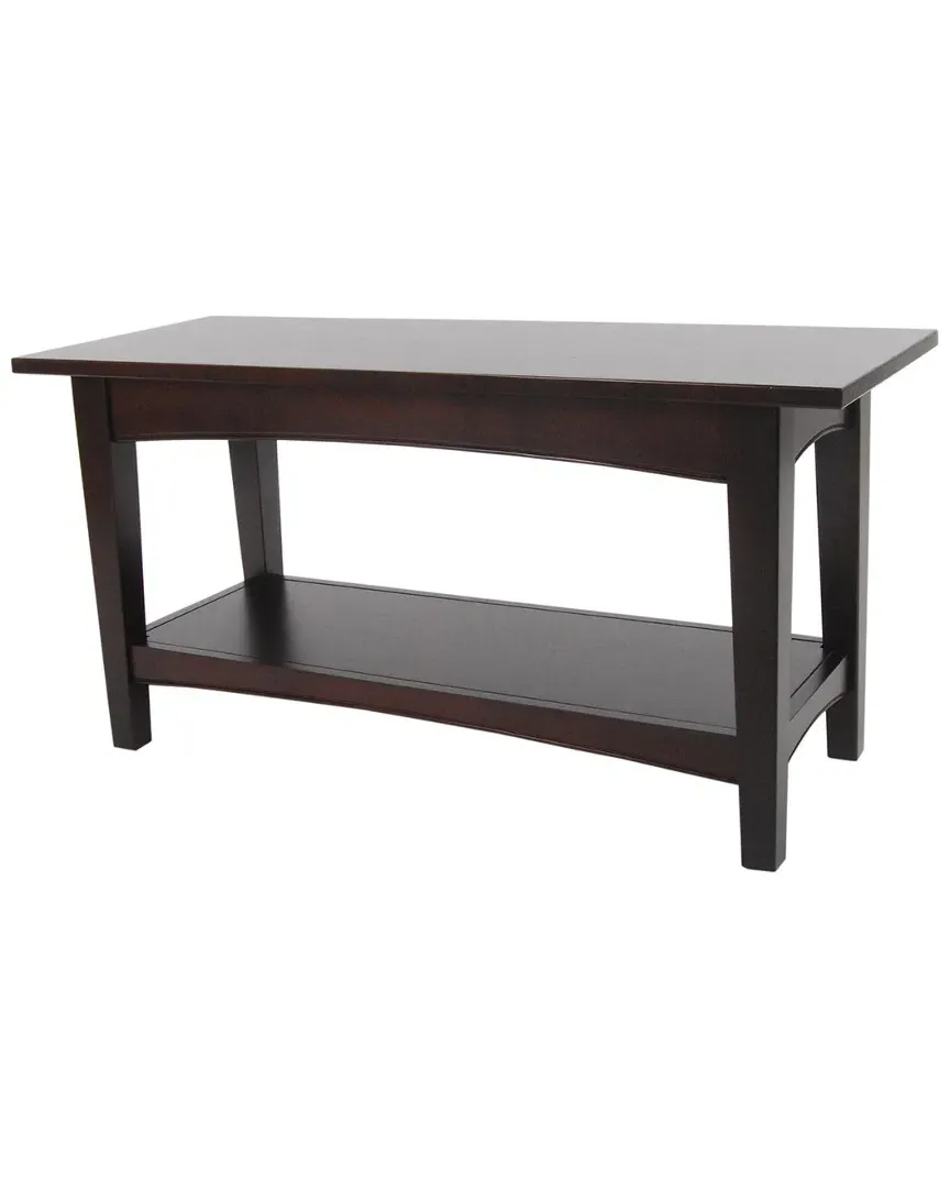 Shaker Cottage Bench with Shelf - Espresso