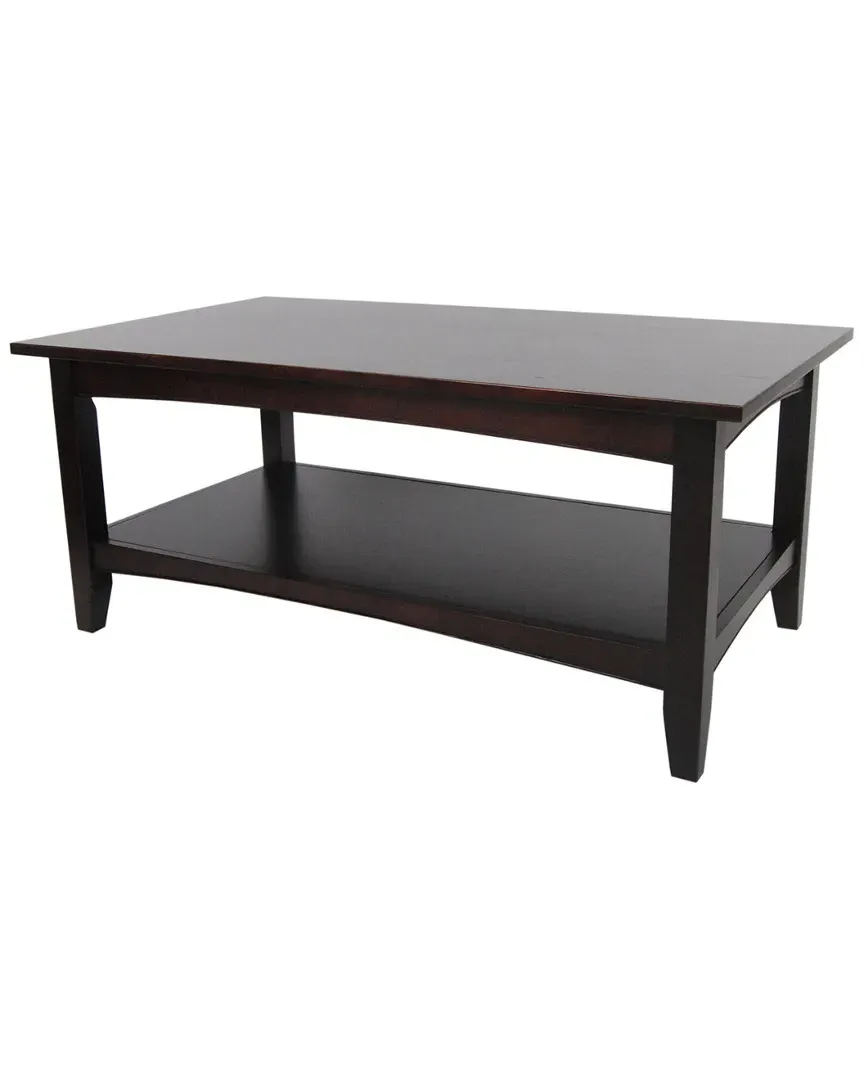 Shaker Cottage Coffee Table with Shelf - Espresso