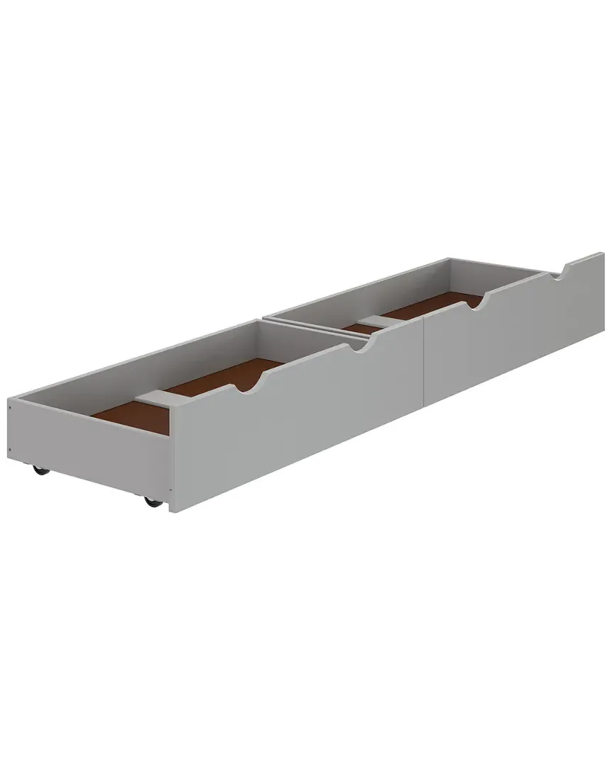 Underbed Storage Drawers on Wheels - Dove Grey, Pine