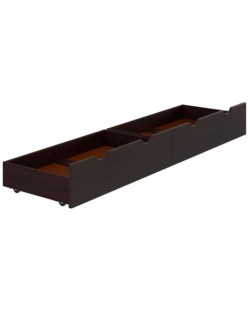 Underbed Storage Drawers on Wheels - Espresso, Pine