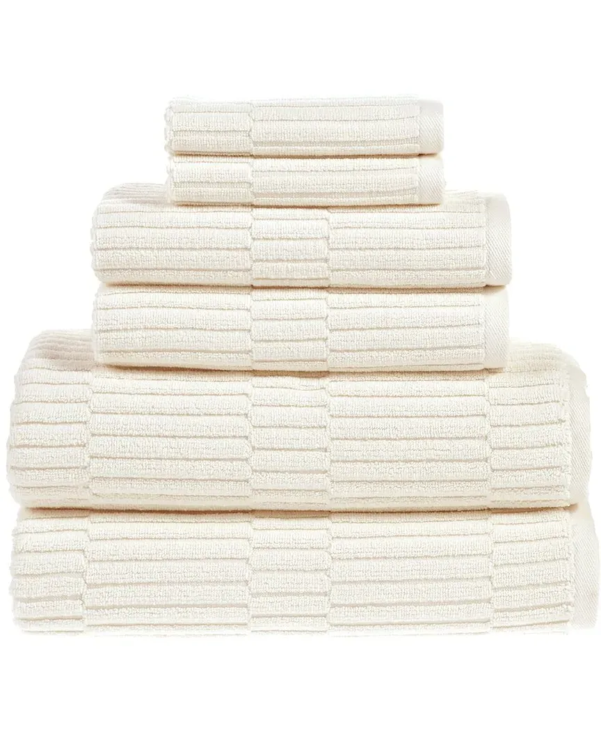 Antimicrobial Oxford 6Pc Towel Set - Almond, Turkish Cotton image