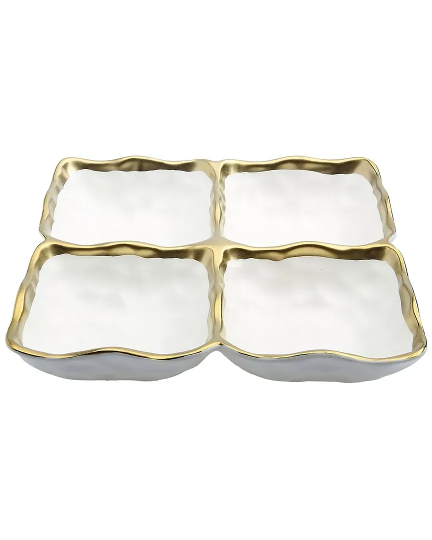 4 Section Relish Dish - White, Porcelain image