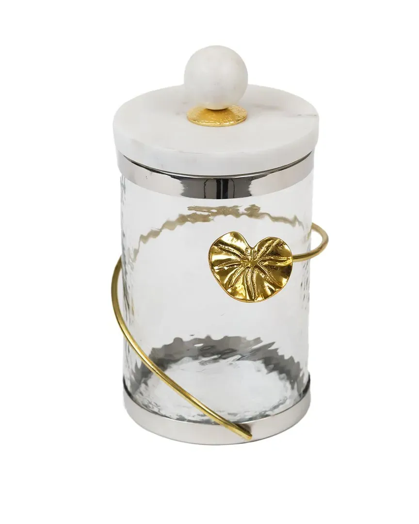 4.5In Diameter Canister - Gold, Glass