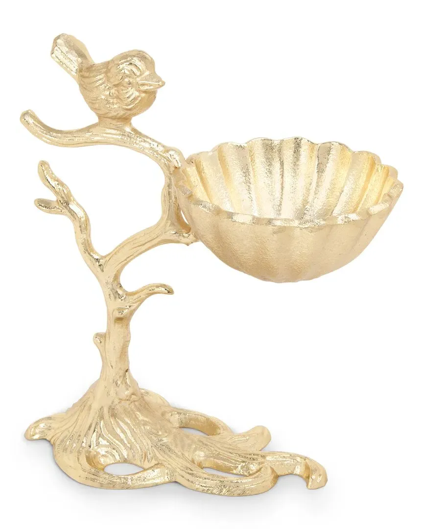 7in Gold Centerpiece Bowl On Branch Base - Gold image