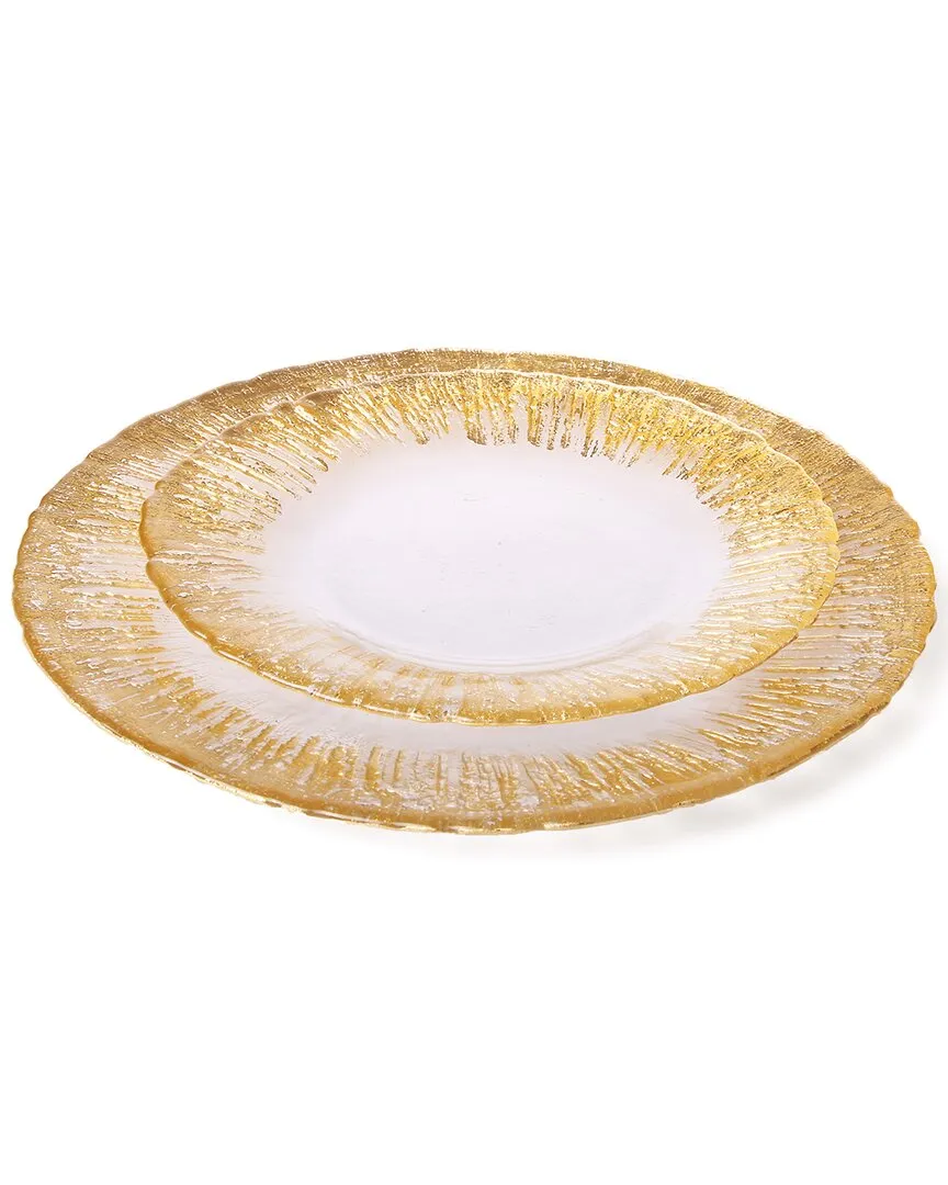 Alice Pazkus Set of 4 Round Plates - Gold, Ceramic image