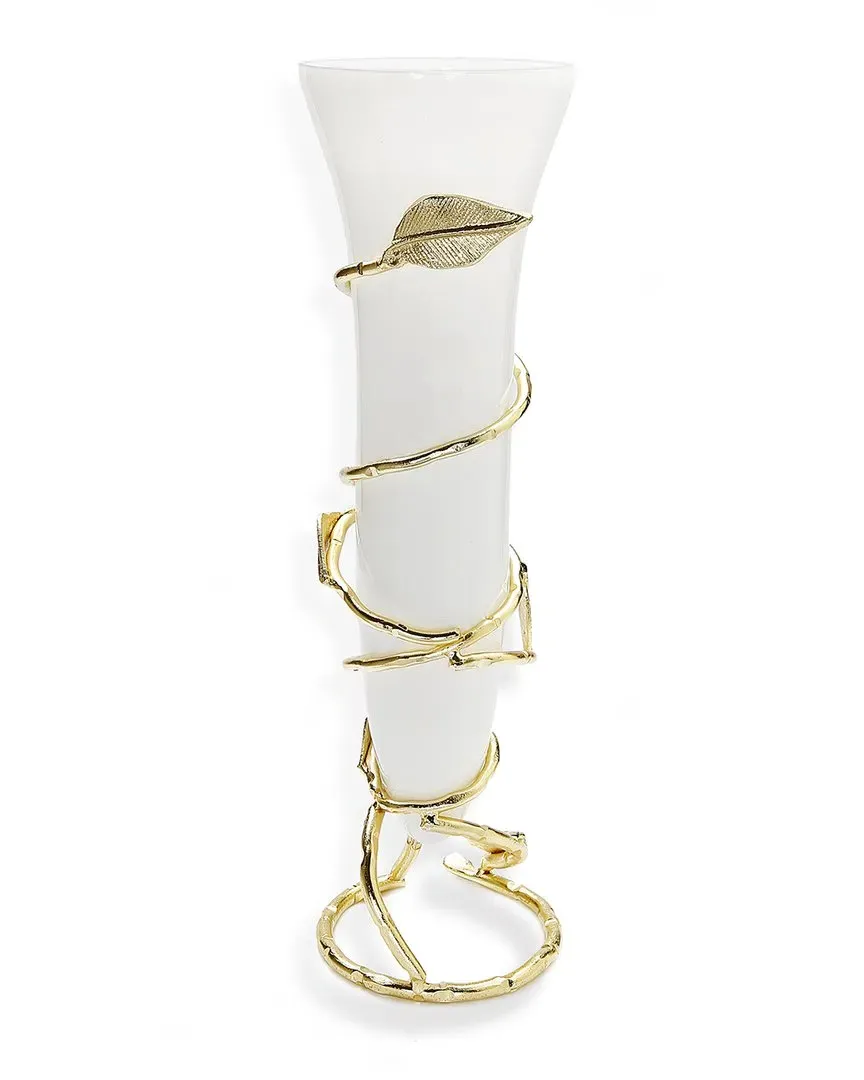 Gold Leaf Vase - Gold, Glass image