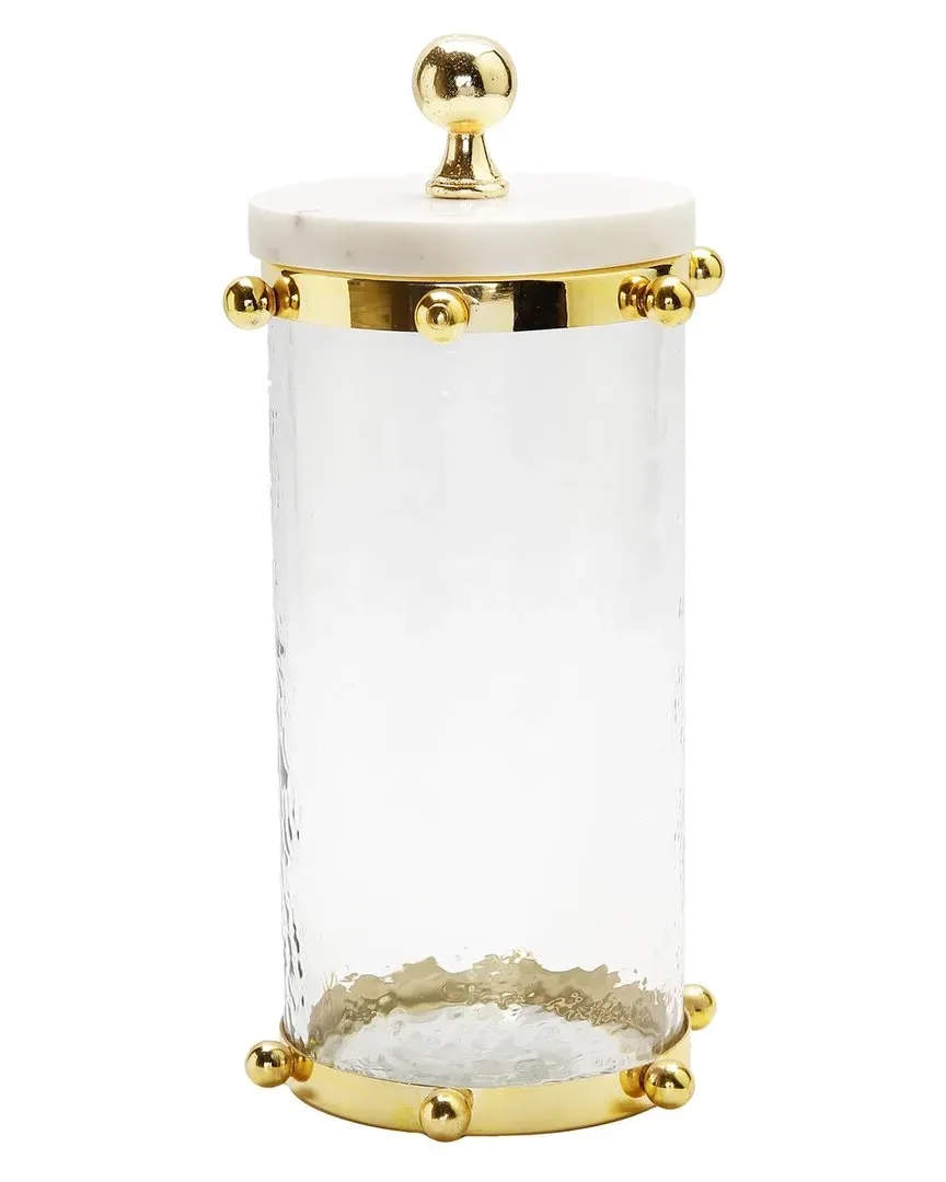Hammered Glass Canister - Gold image