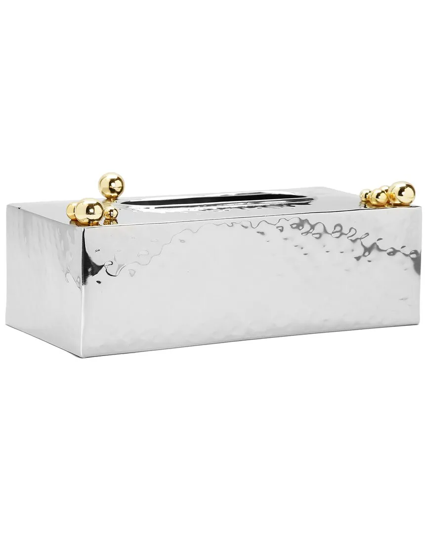 Hammered Tissue Box - Silver, Stainless Steel image