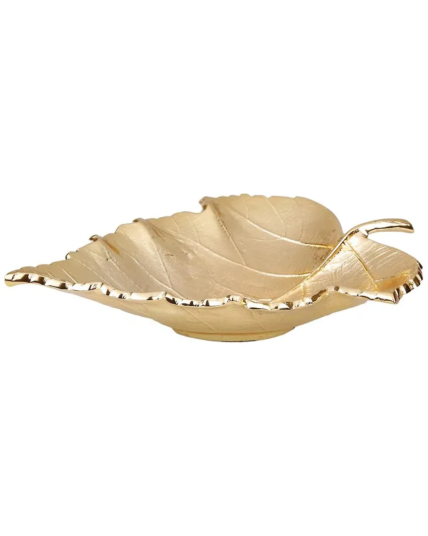 Large Leaf Shaped Dish - Gold