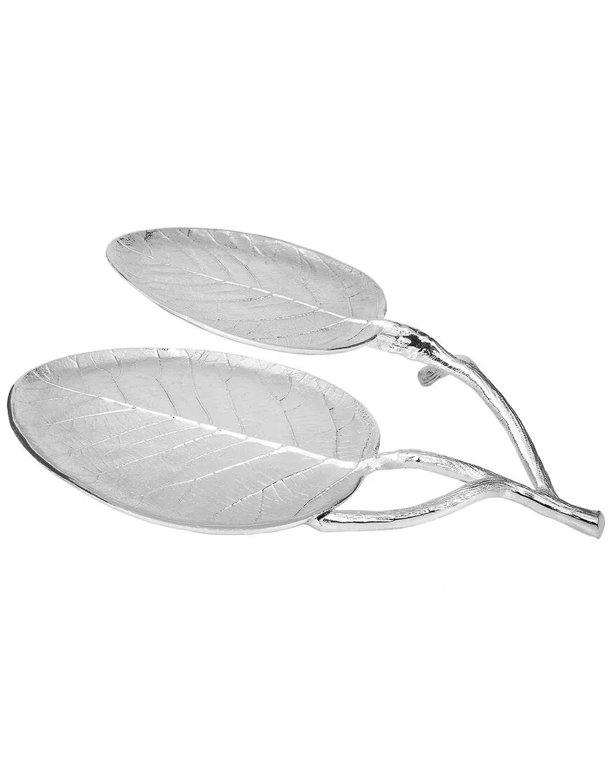 Lily Pod Leaf Relish Dish - Silver