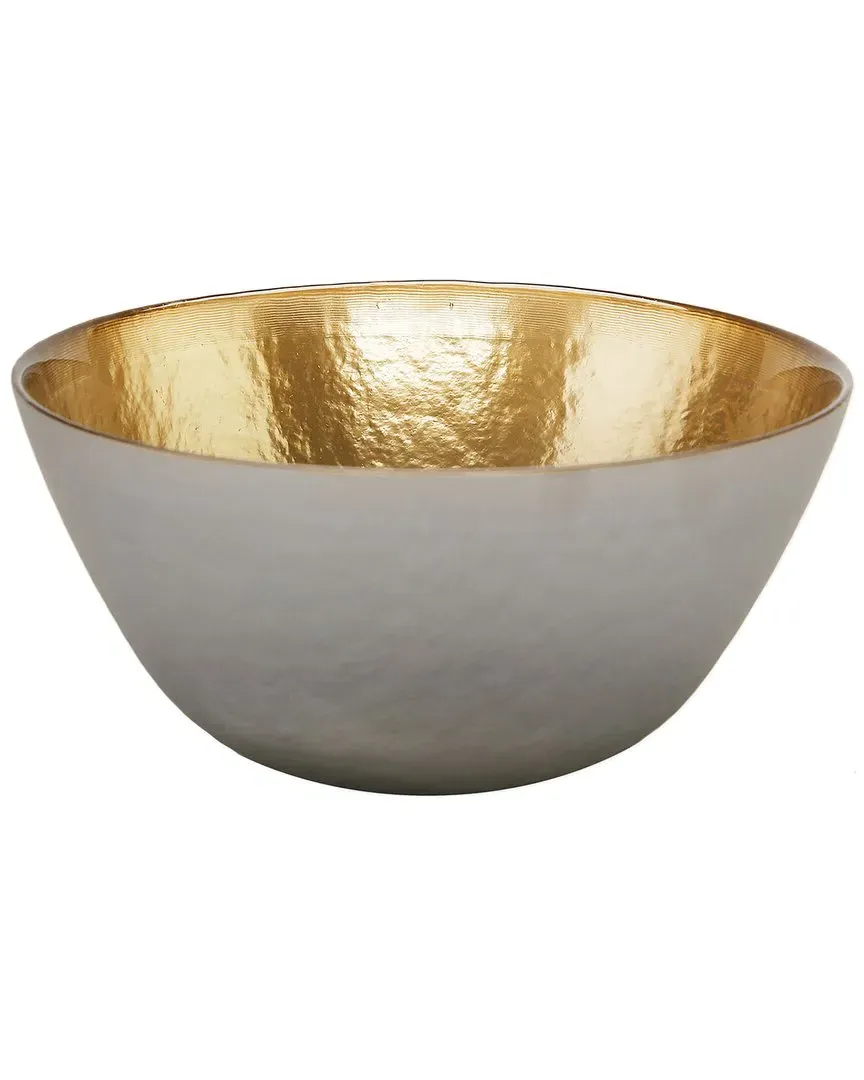 Salad Bowl with Brushed Design - Grey, Glass image