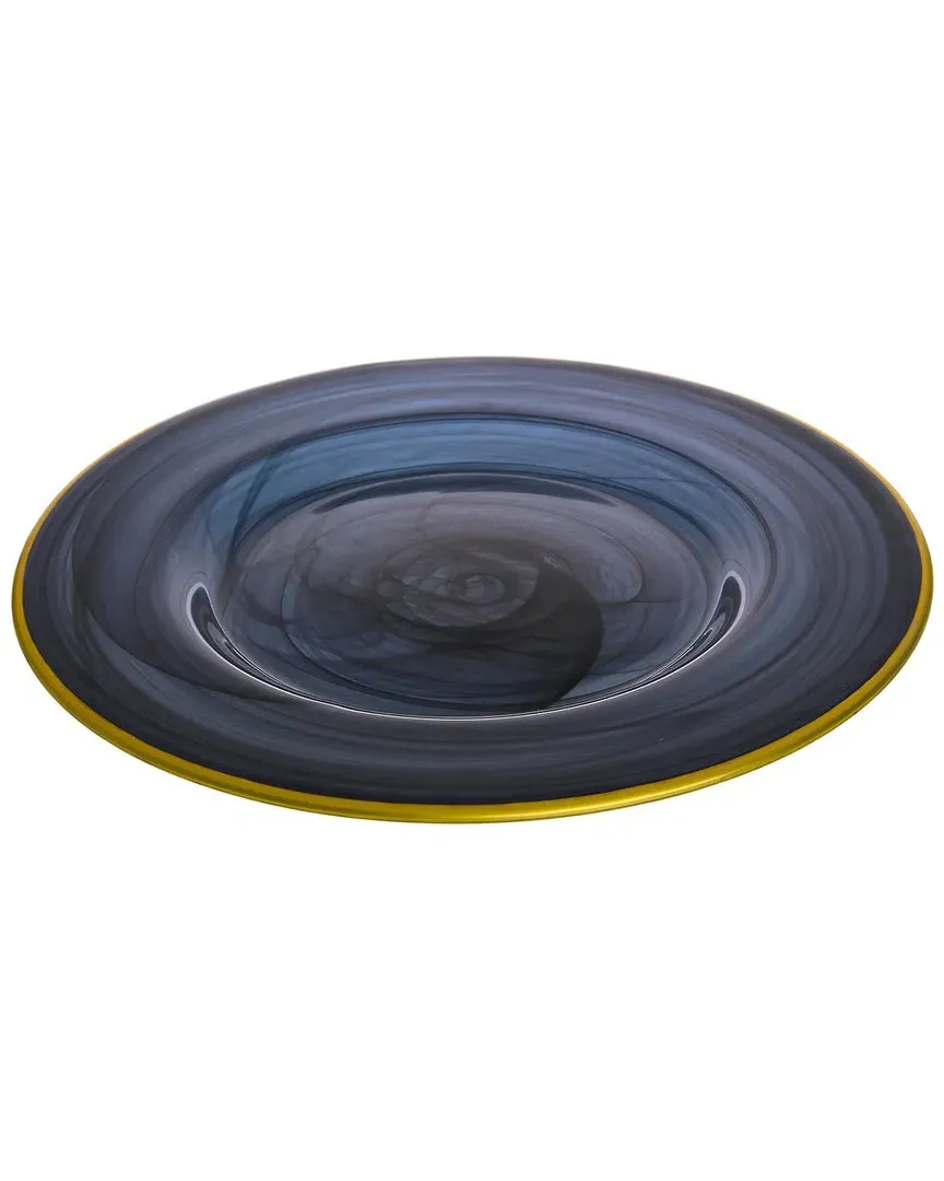 Set of 4 Alabaster Chargers - Black