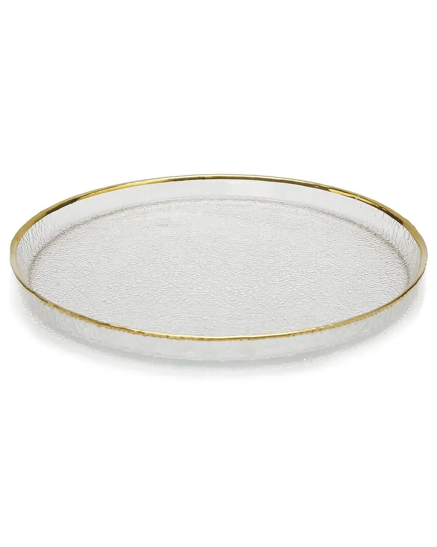 Set of 4 Pebbled Glass Salad Plates - Gold image