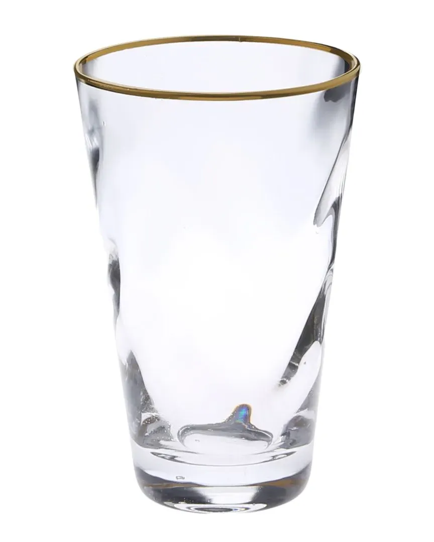 Set of 6 Pebble Glass Water Tumblers - Gold image
