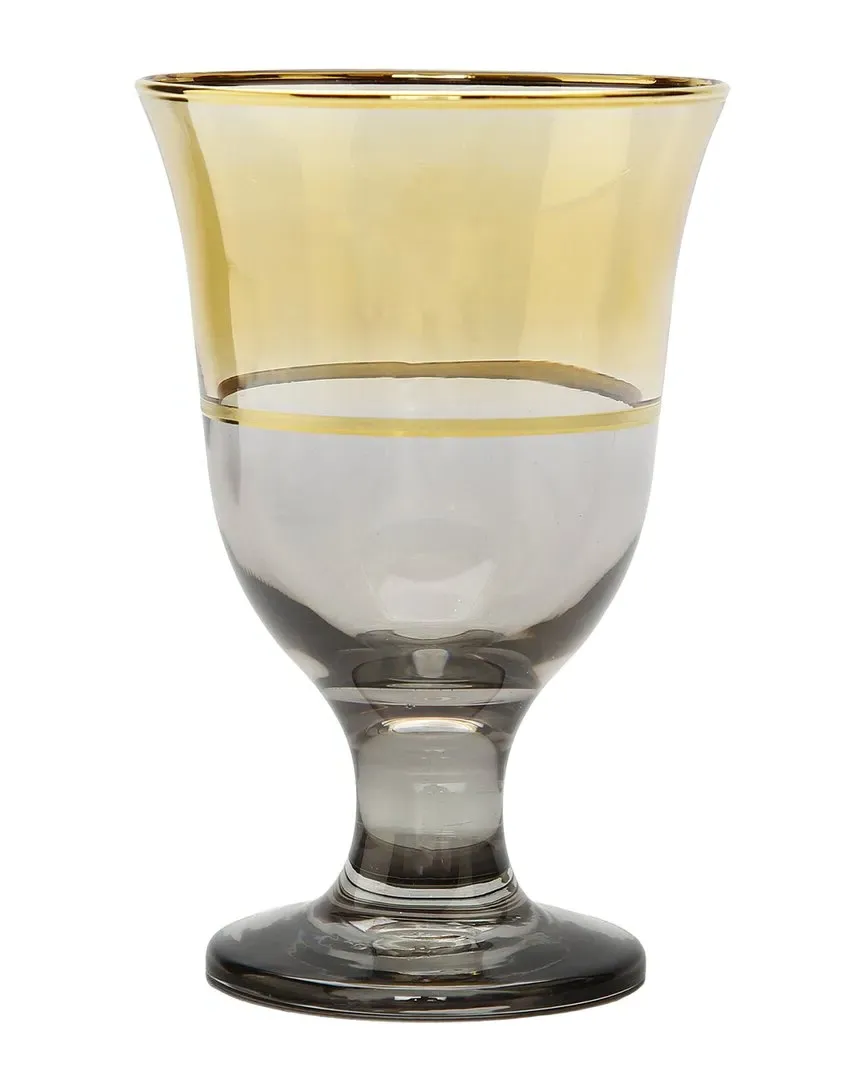 Set of 6 Short Stem Glasses - Amber Gold, Glass image