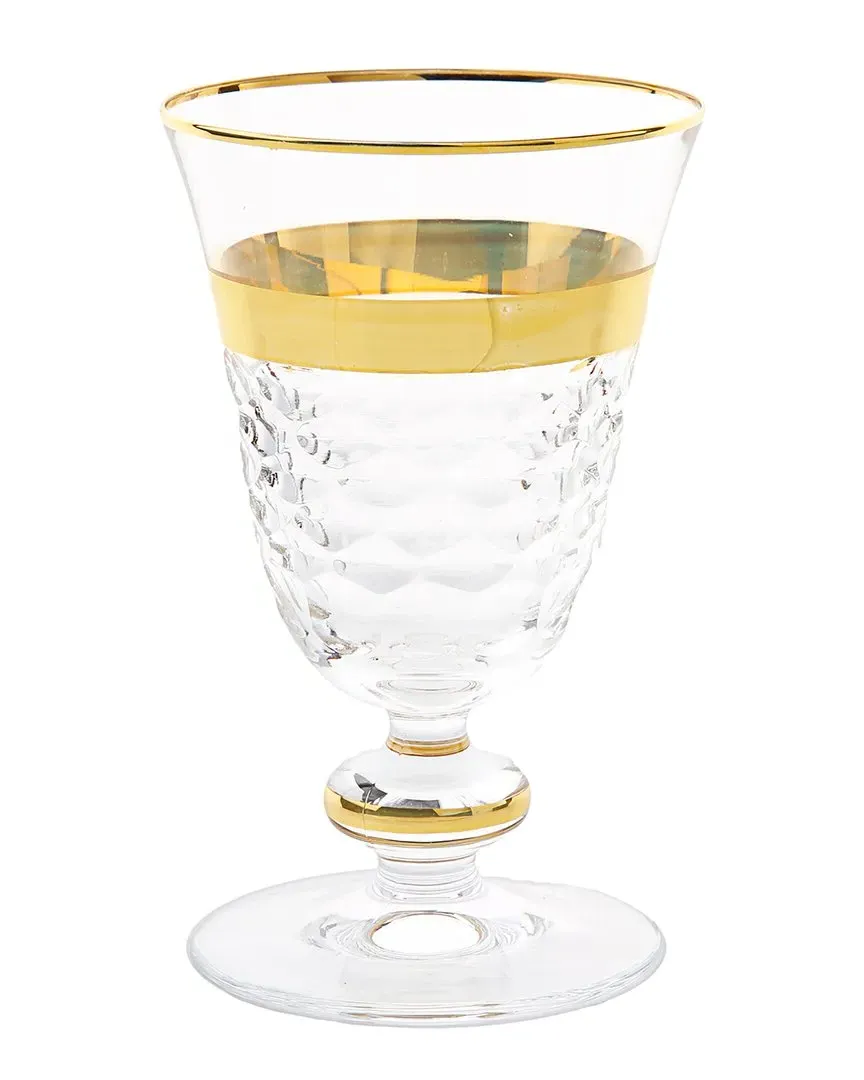 Set of 6 Short Stem Glasses - Gold, Glass
