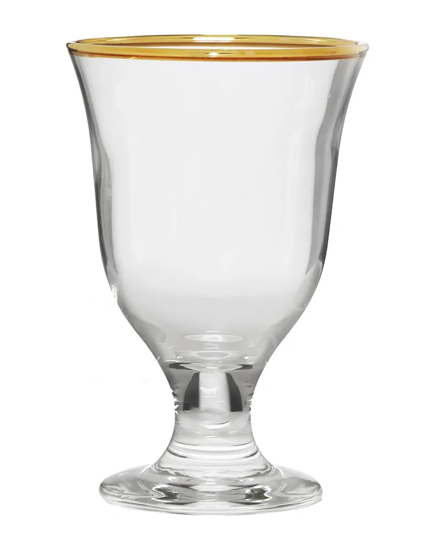 Set of 6 Short Stem Water Glasses - Gold, Glass image