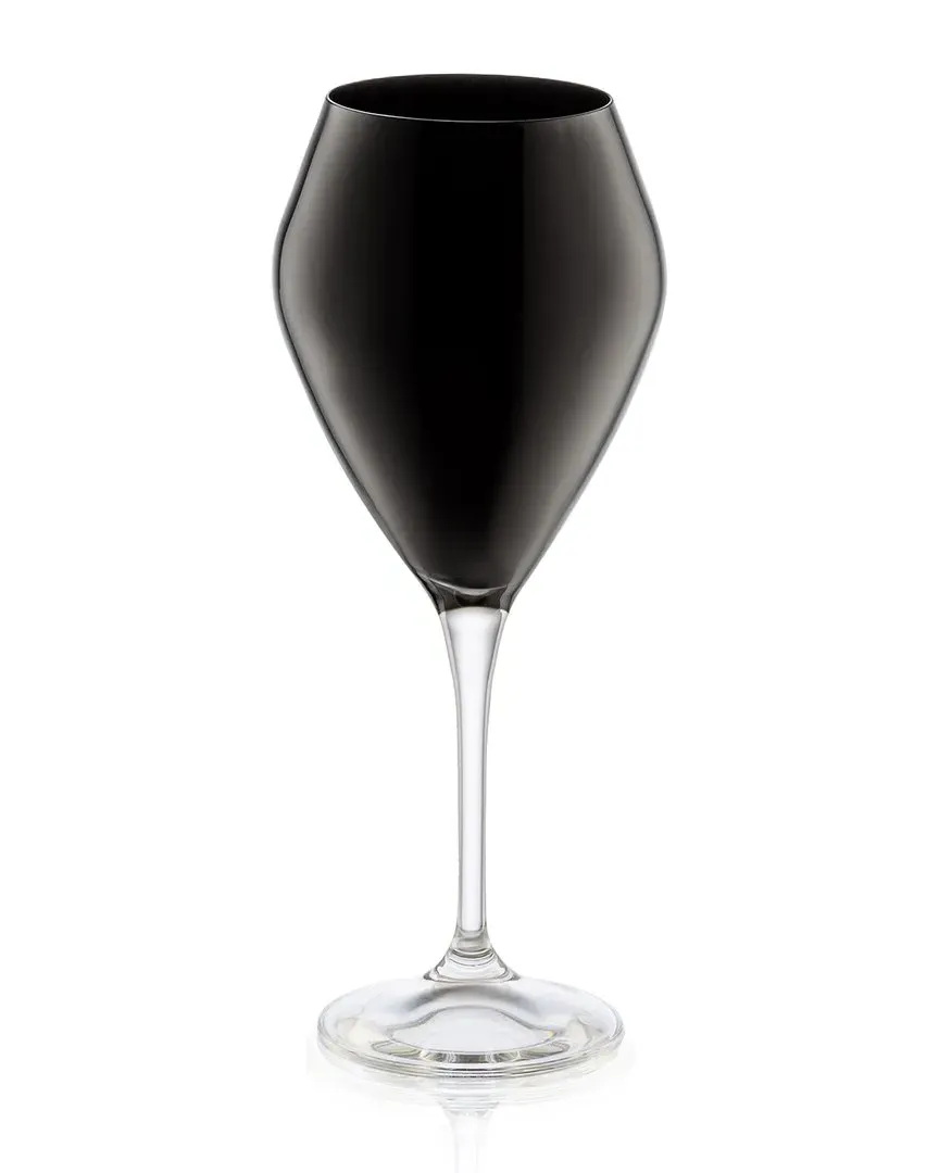 Set of 6 V-Shaped Water Glasses - Black, Glass image