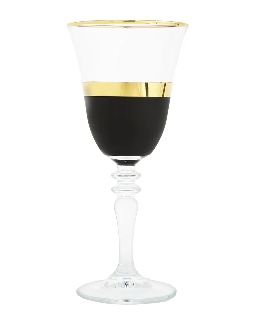 Set of 6 Water Glasses - Black, Glass