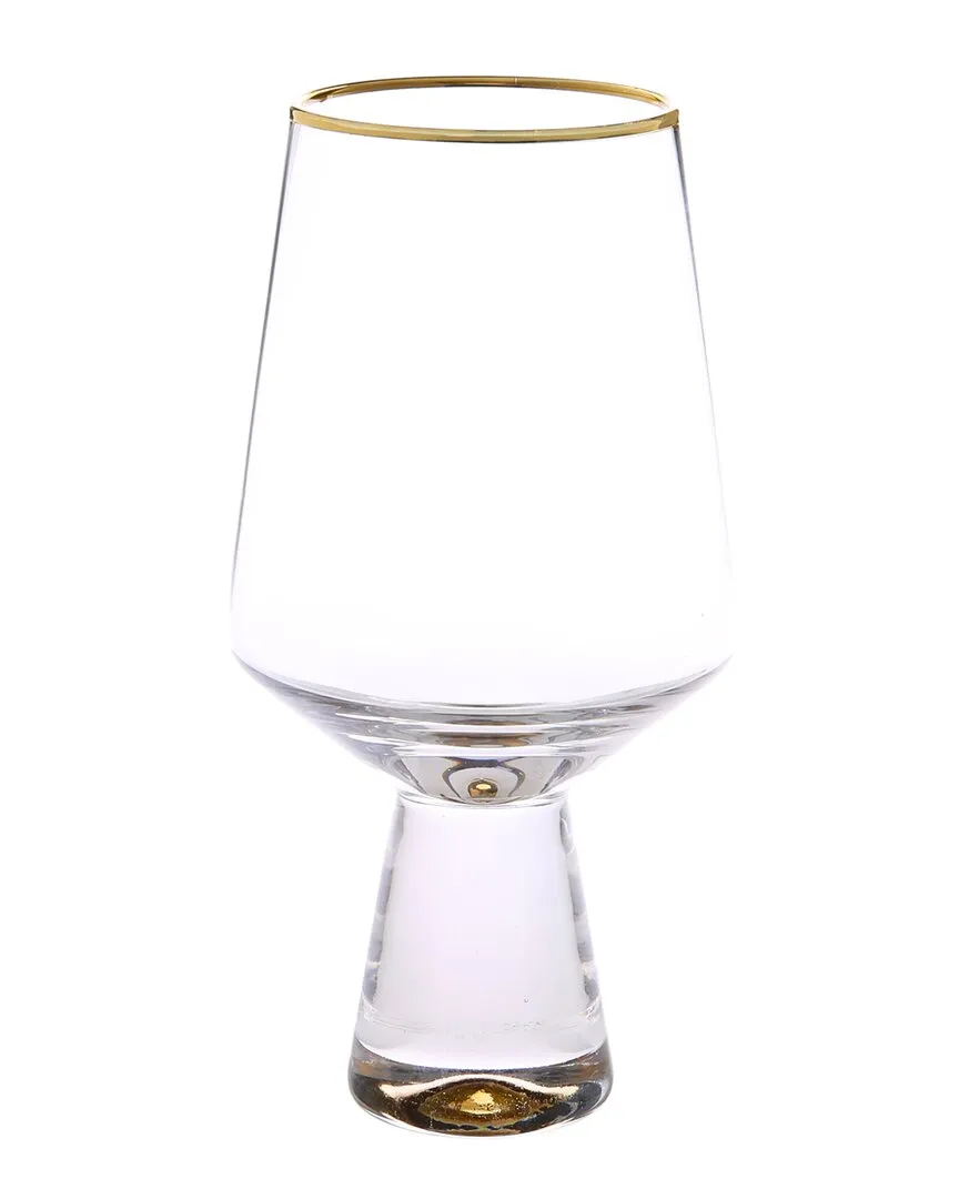 Set of 6 Water Glasses - Gold, Glass