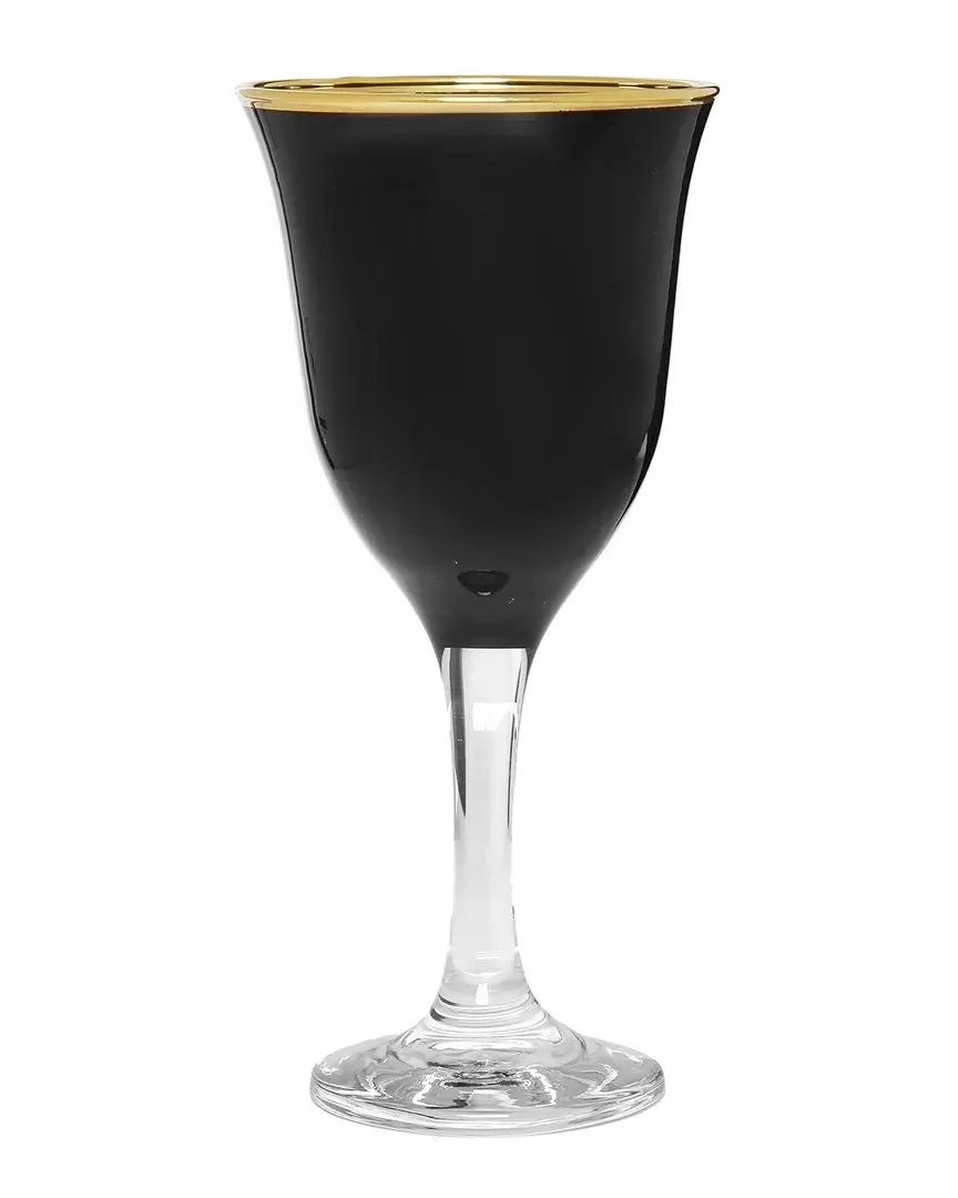 Set of 6 Water Glasses - Gold, Glass