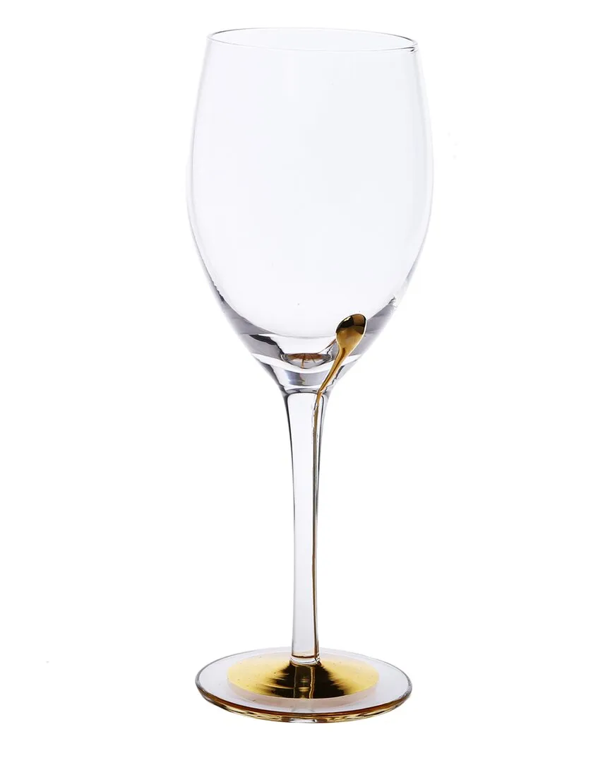 Set of 6 Water Glasses - Gold, Glass