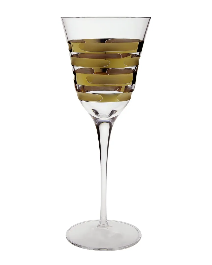 Set of 6 Water Glasses - Gold, Glass