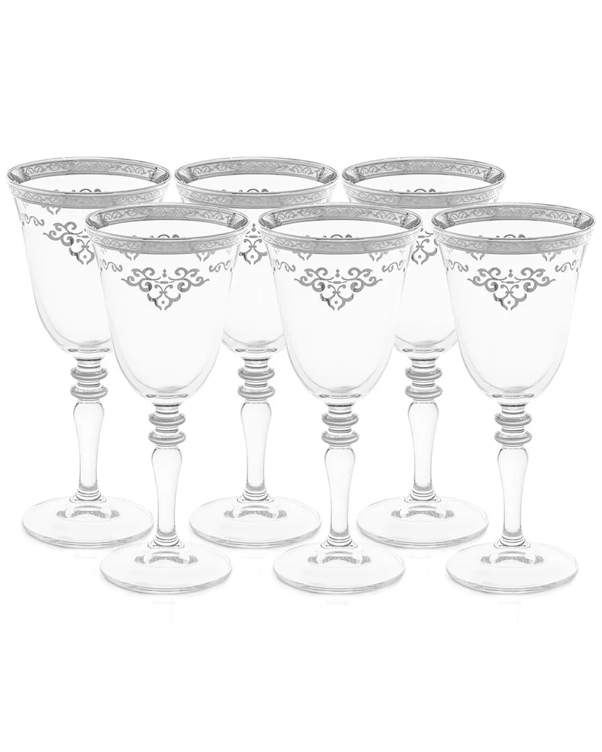 Set of 6 Water Glasses - Silver, Glass
