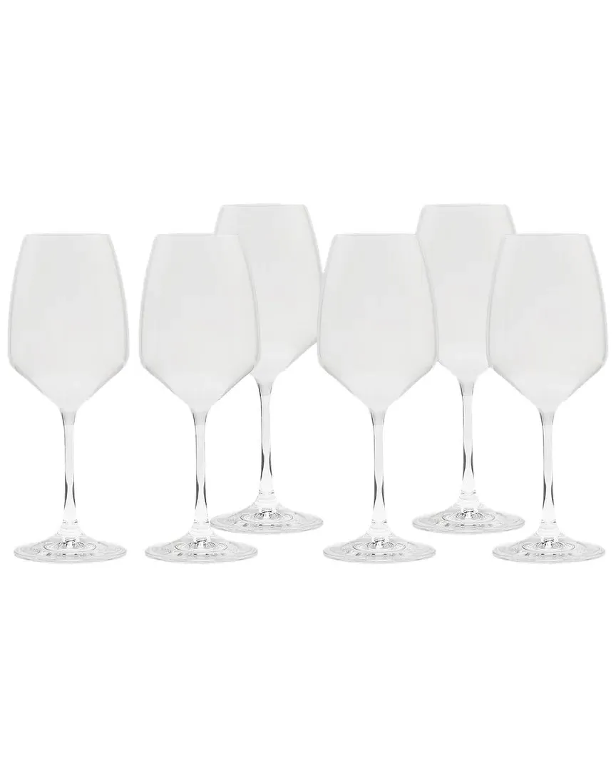 Set of 6 Water Glasses - White, Glass