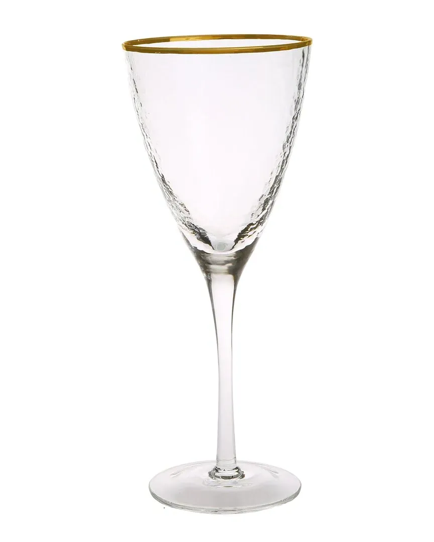 Set of 6 Wine Glasses - Gold, Glass