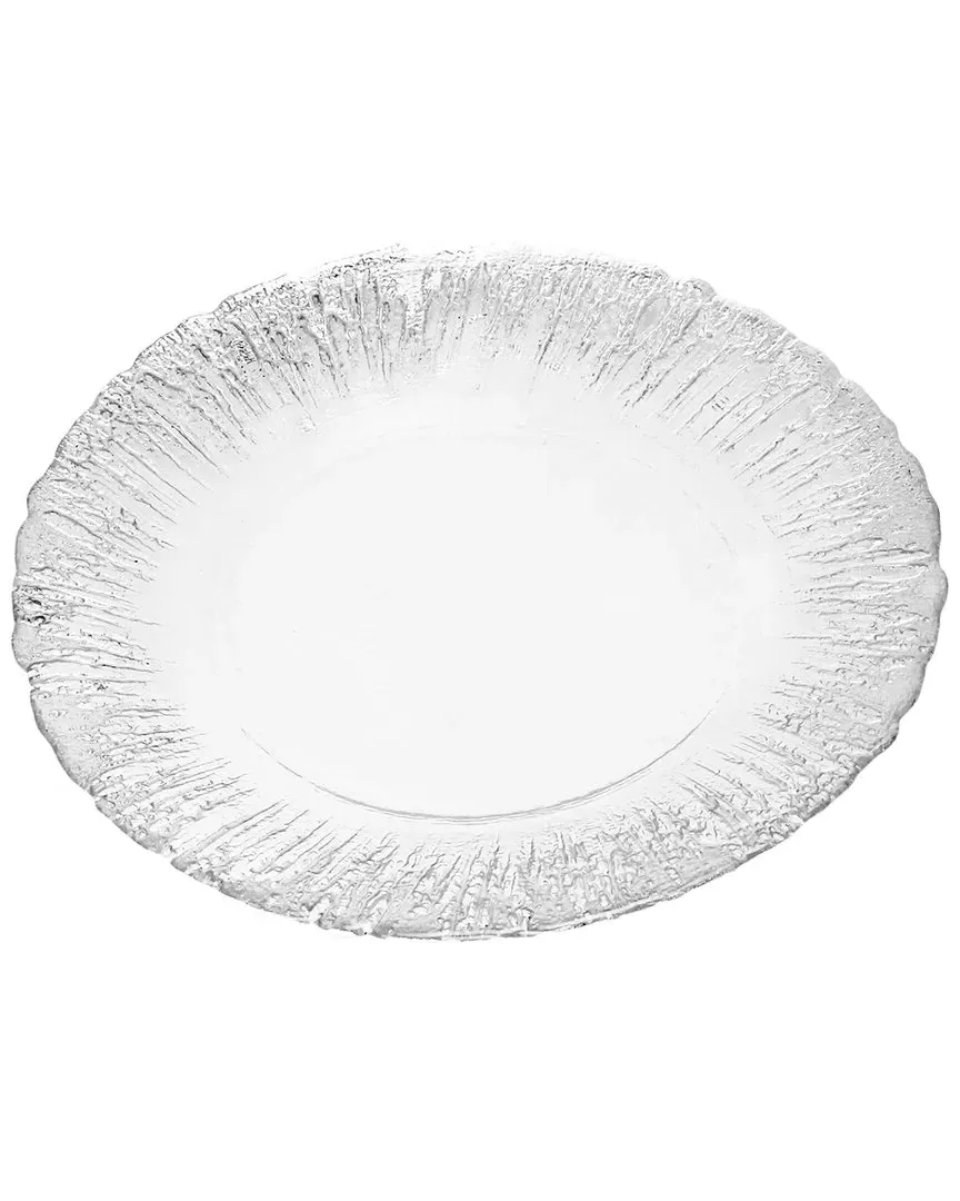 Set of Four 13in Chargers with Flashy Design - Silver