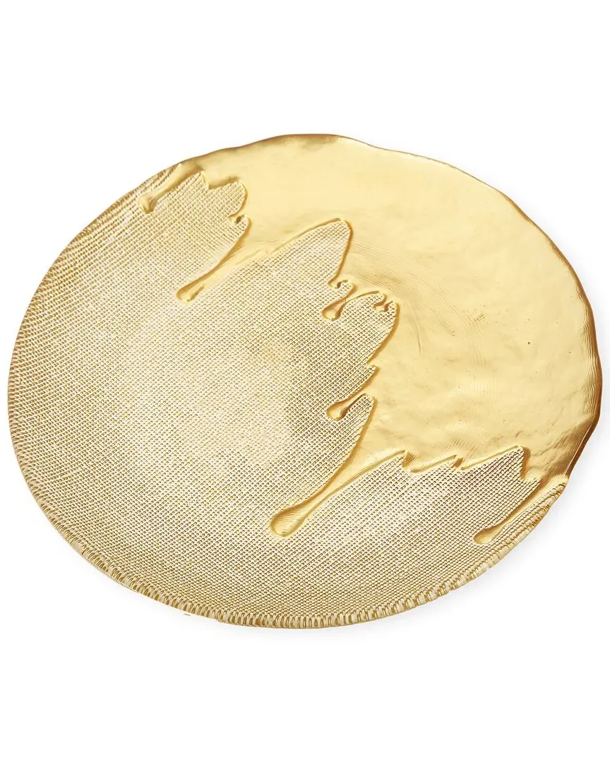 Set of Four Gold Dipped 8.25in Salad Plates - Gold image