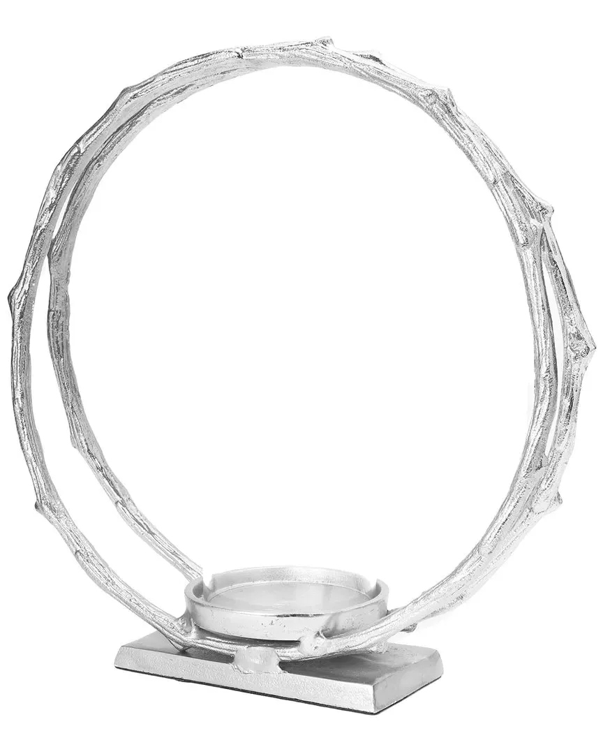 Small Circle Hurricane Candle Holder - Silver, Brass image