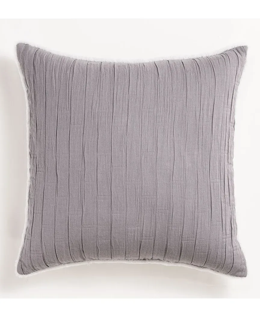 Cozy Cotton Matelasse Pillow - Grey