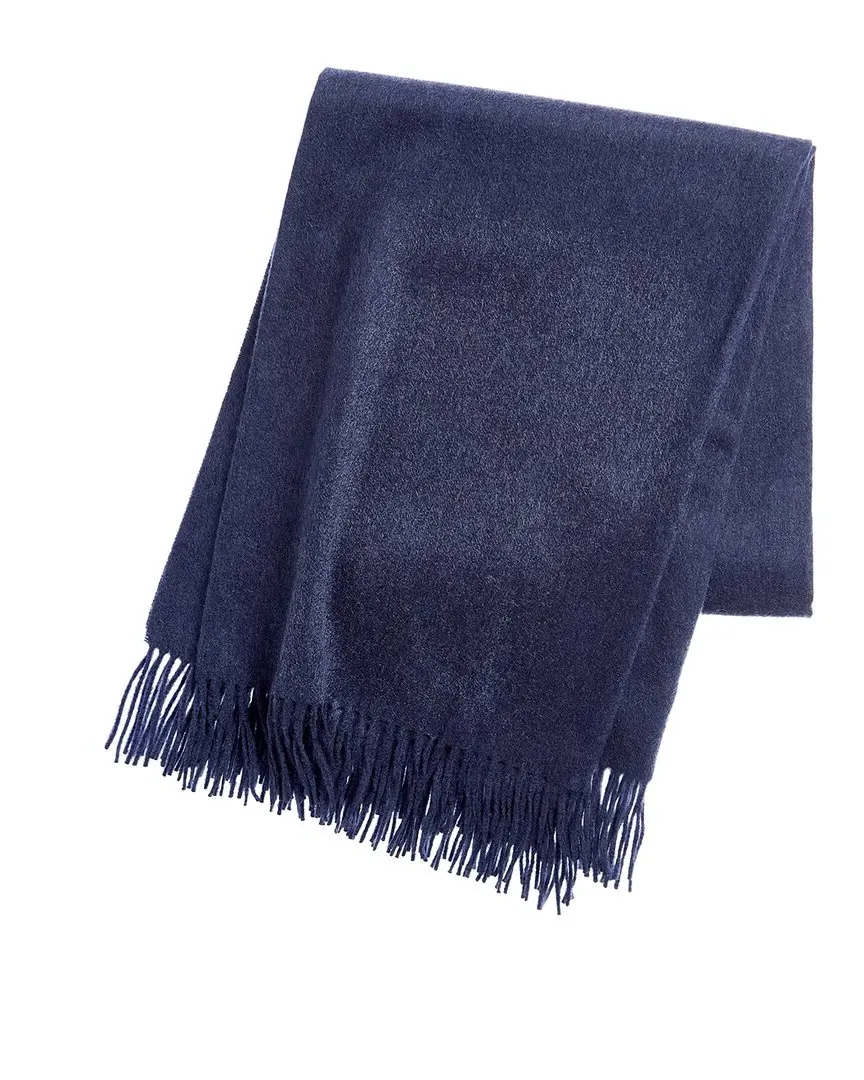 100% Cashmere Throw with Fringe - Blue image