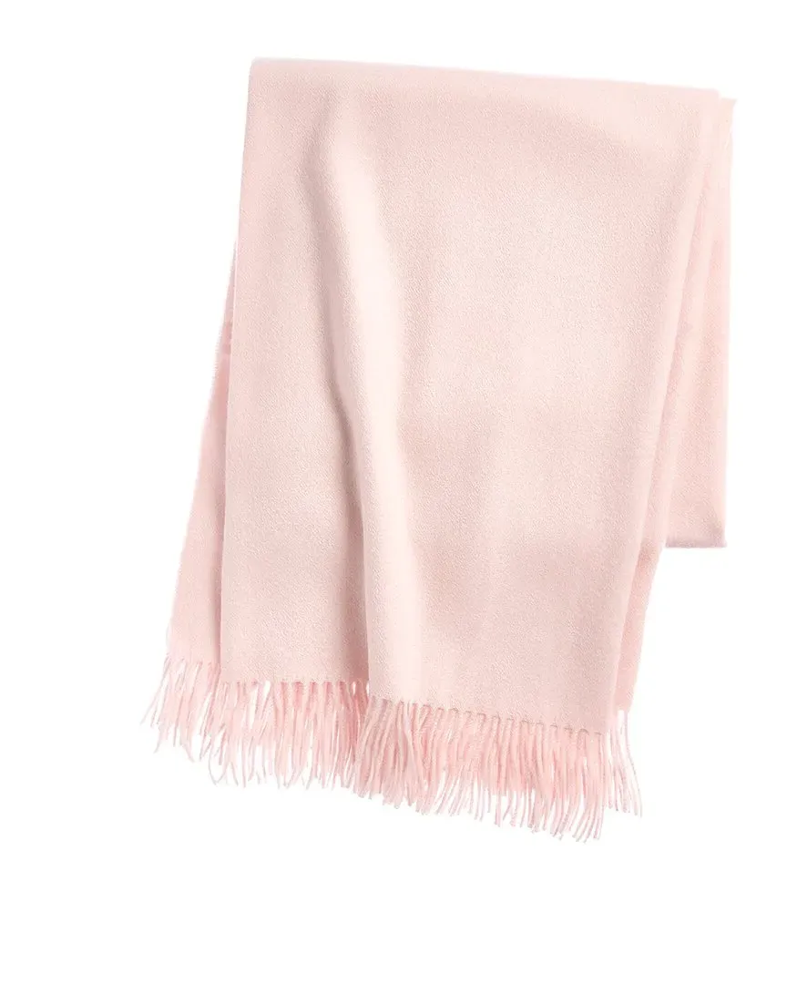 100% Cashmere Throw with Fringe - Pink