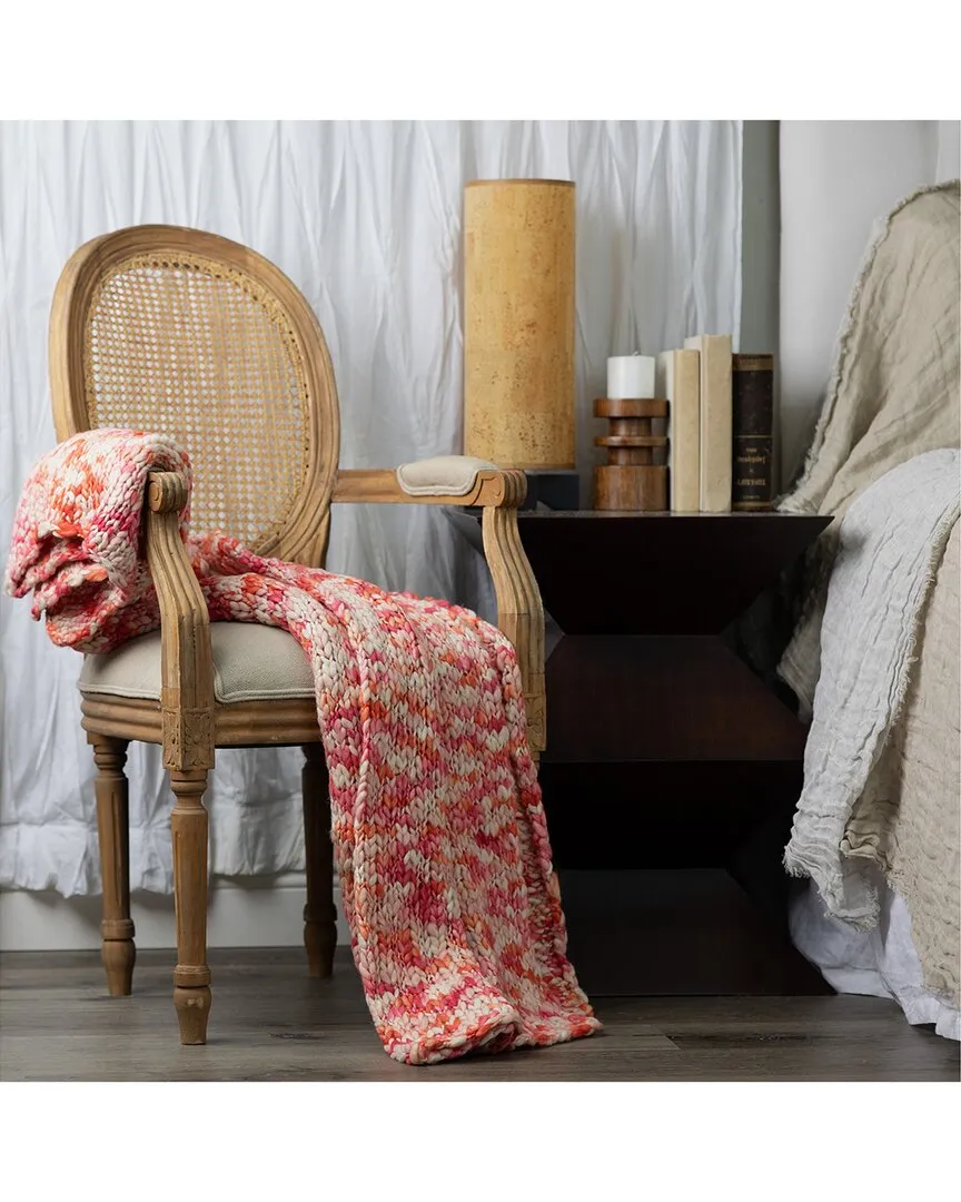 Addison Throw - Orange, Acrylic Wool