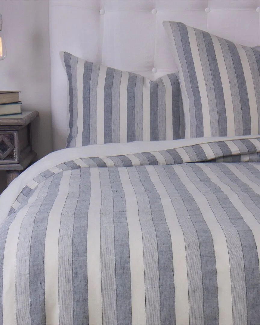 Berkley Striped Duvet Cover Set - Indigo, Cotton Linen image